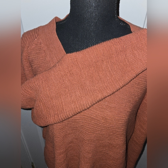 LOFT V-Neck Textured Sweater Amber Color Sz Sm - Picture 4 of 9